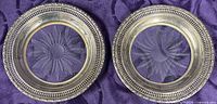 Top view of both matching crystal plates with sterling rims