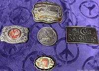 Group shot showing all five buckles front view