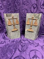 Front view of both bookends standing side by side