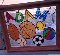 Front view of stained glass panel