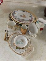 Group view of all dishware pieces on counter