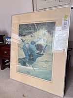 Full view of framed print showing image, mats, and silver frame