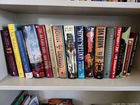 Full shelf of 16 hardcover books