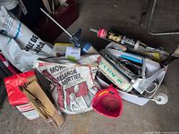 Group shot of all painting and renovation supplies