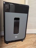 Front view showing entire shredder, color and design