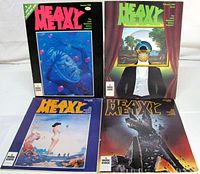 Front covers of all four Heavy Metal issues