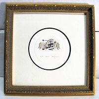 Front view of framed print showing artwork, mats and frame detailing