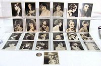 All 25 cigarette cards displayed in sleeves