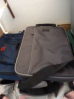 Grey laptop bag top view