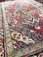 Full view of the Persian Mahal rug showing overall pattern and border