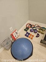 Group shot of all exercise items arranged on floor