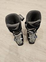 Front view showing size, buckles, liners