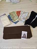 Group shot showing all items: stair treads, pillow covers, armrest covers, underlay