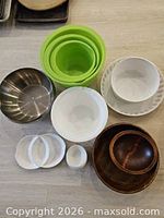 Group shot of all bowls showing materials and sizes