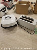 Electric frying pan and toaster side by side