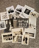 All photo prints laid out on carpet to show subjects and count