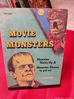 Front cover of Movie Monsters book showing title, author, artwork