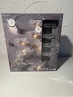 Front of unopened Ashland LED string lights box