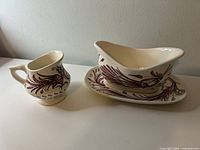 gravy boat, underplate and creamer grouped