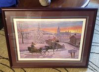 Overall view of framed print showing artwork, matting and frame