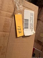 shipping carton with label and lot tag