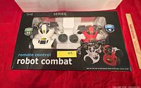 Front of box showing product branding and robots