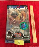Front view of sealed War Planets Rock Planet set in blister pack