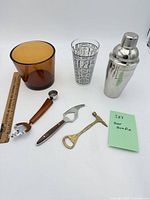 Group shot of all barware items