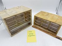 Both organizers side-by-side showing drawer count and marbled plastic