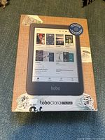 Front of retail box showing Kobo Clara Colour e-reader image