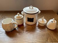 Group shot of all five ceramic pieces