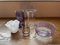 Group shot of all five glass items