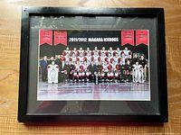 Front view of framed Niagara IceDogs 2011/2012 team photo