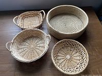 Group shot showing all four wicker baskets