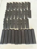 Top view of all 33 grip handles sorted by style
