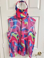 Front view of vest with visor displayed