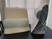 Both assembled body support pillow sets standing side by side