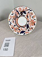 Front view of plate showing full Imari decoration