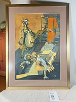 Front view of framed Bruno Venier watercolour showing artwork, mat and frame