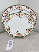 Front view showing both Ridgways Alberta pattern platters