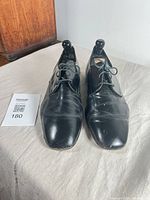 Front view of both shoes with stretchers inserted