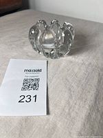 Angled view of melon-form crystal candlestick