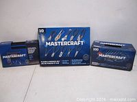 All three boxed Mastercraft tool sets