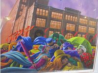 Full view of framed print showing composition and frame