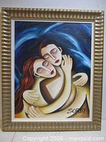 Full view of framed painting