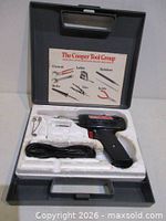 Open carry case showing Weller 8200 soldering gun, foam insert and instruction sheet