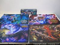 Group shot showing four mouse pads and display box