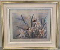 Front view of framed Asian watercolour print