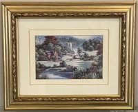 Full view of framed print with mat and frame