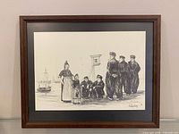 Front view of framed black-and-white print